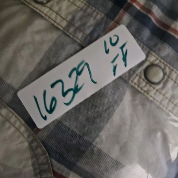 Third Army Shirt Mens Large Western Pearl Snap Denim Cowboy Rancher Plaid - Picture 10 of 10